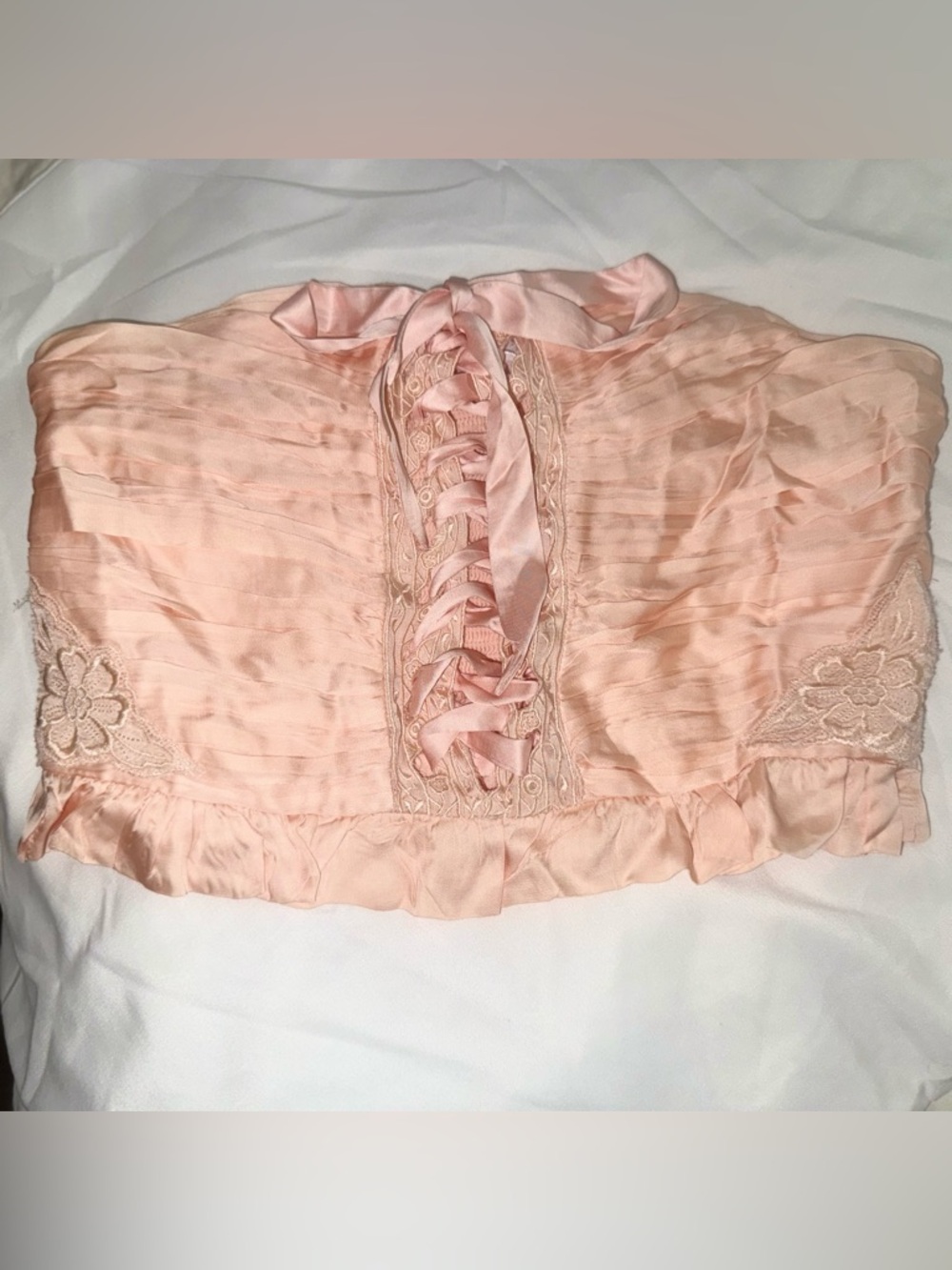 Nordstrom Free People Pale Pink Strapless Lace-Up Bustier - Picture 4 of 7